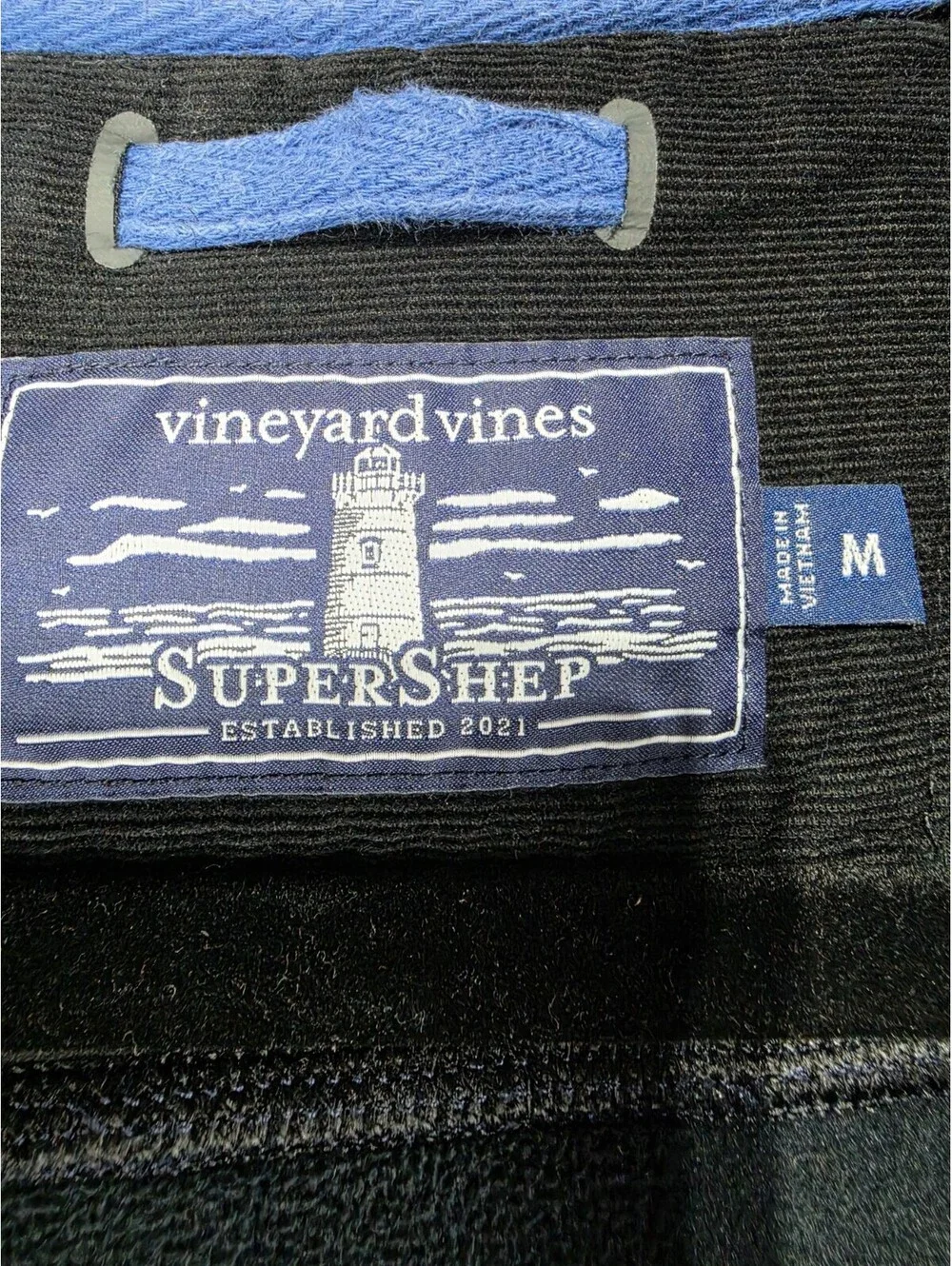 Vineyard Vines SuperShep Men's Vest Blue Full Zip Stand-Up Collar Pockets M